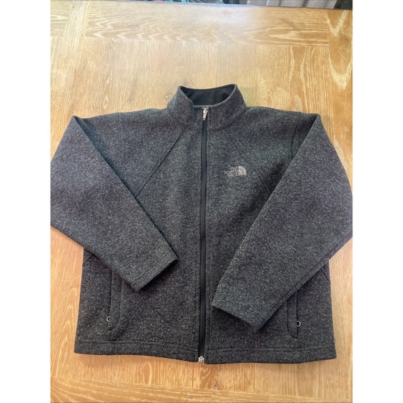 The North Face Full Zip Wool Blend Jacket Coat Dark Gray Women's Large - Picture 1 of 6